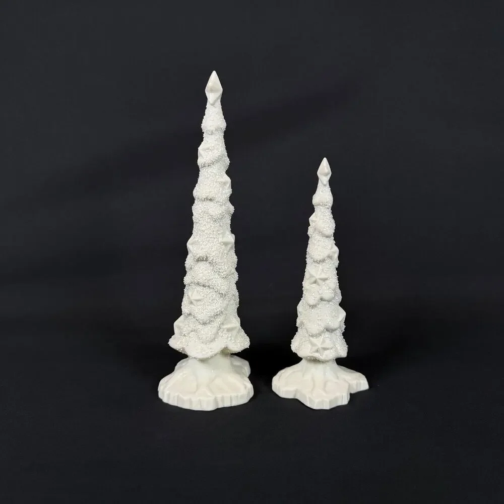 Lot of 2 Dept 56 Snowbabies Starry Pines Trees Accessory Christmas Tree